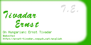 tivadar ernst business card